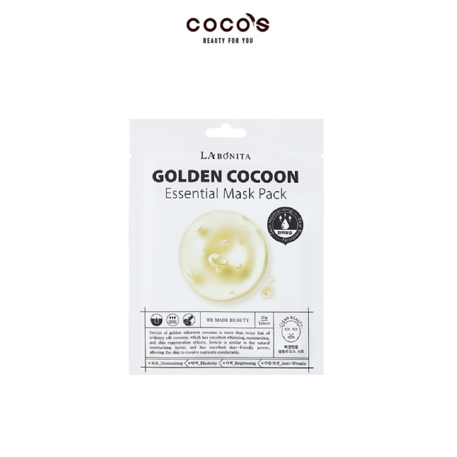 Mặt Nạ Dưỡng Ẩm Sáng Da Cải Thiện Nếp Nhăn La Bonita Golden Cocoon Essential Mask Pack 20g
